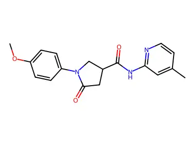 1-(4-methoxyphenyl)-N-(4-methyl-2-pyridinyl)-5-oxo-3-pyrrolidinecarboxamide structure