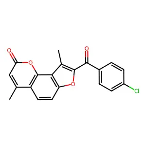 8-(4-Chlorobenzoyl)-4,9-dimethylfuro[2,3-h]chromen-2-one structure