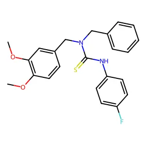 N-((3,4-Dimethoxyphenyl)methyl)-N'-(4-fluorophenyl)-N-(phenylmethyl)thiourea structure