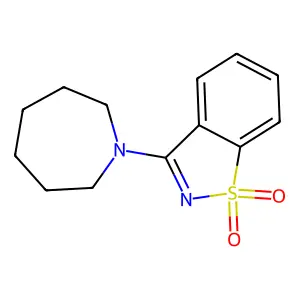 1,2-Benzisothiazole, 3-(hexahydro-1H-azepin-1-yl)-, 1,1-dioxide structure
