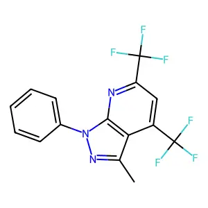 3-methyl-1-phenyl-4,6-bis(trifluoromethyl)-1H-pyrazolo[3,4-b]pyridine structure