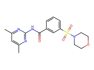 N-(4,6-dimethylpyrimidin-2-yl)-3-morpholin-4-ylsulfonylbenzamide structure