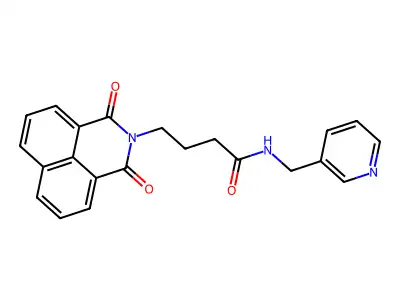 4-(1,3-dioxobenzo[de]isoquinolin-2-yl)-N-(pyridin-3-ylmethyl)butanamide structure