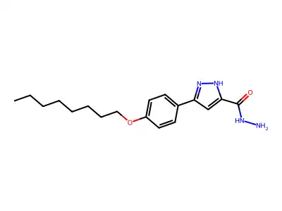 3-[4-(octyloxy)phenyl]-1H-pyrazole-5-carbohydrazide structure