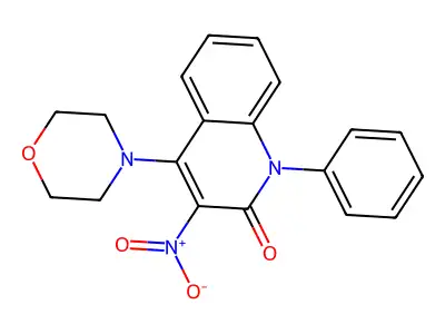4-(morpholin-4-yl)-3-nitro-1-phenylquinolin-2(1H)-one structure