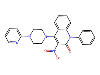 3-Nitro-1-phenyl-4-(4-pyridin-2-ylpiperazin-1-yl)quinolin-2-one structure