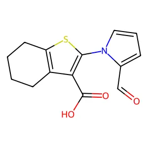 2-(2-formyl-1H-pyrrol-1-yl)-4,5,6,7-tetrahydro-1-benzothiophene-3-carboxylic acid structure