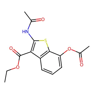 Ethyl 2-(acetylamino)-7-(acetyloxy)benzo[b]thiophene-3-carboxylate structure