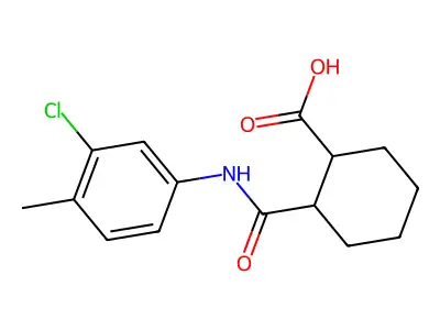 2-{[(3-Chloro-4-methylphenyl)amino]carbonyl}cyclohexanecarboxylic acid structure