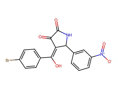 4-(4-bromobenzoyl)-3-hydroxy-5-(3-nitrophenyl)-1H-pyrrol-2(5H)-one structure