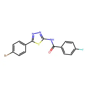 N-[5-(4-bromophenyl)-1,3,4-thiadiazol-2-yl]-4-fluorobenzamide structure