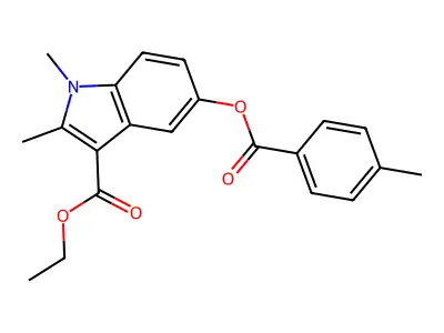 Ethyl 1,2-dimethyl-5-(4-methylbenzoyl)oxyindole-3-carboxylate structure