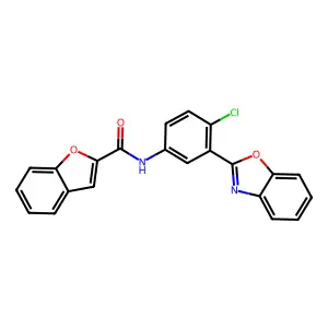 N-[3-(1,3-benzoxazol-2-yl)-4-chlorophenyl]-1-benzofuran-2-carboxamide structure