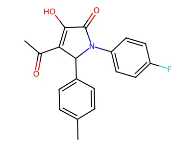 3-acetyl-1-(4-fluorophenyl)-4-hydroxy-2-(4-methylphenyl)-2H-pyrrol-5-one structure