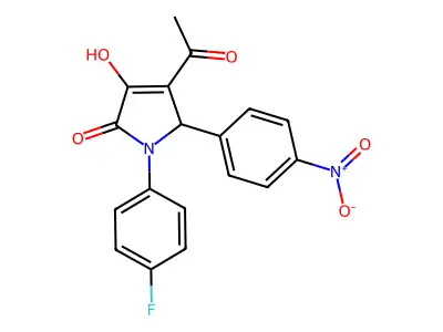 3-acetyl-1-(4-fluorophenyl)-4-hydroxy-2-(4-nitrophenyl)-2H-pyrrol-5-one structure