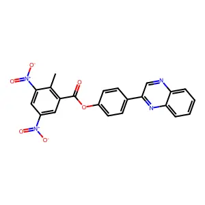 4-(Quinoxalin-2-yl)phenyl 2-methyl-3,5-dinitrobenzoate structure