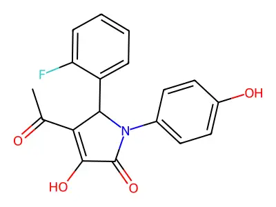 3-acetyl-2-(2-fluorophenyl)-4-hydroxy-1-(4-hydroxyphenyl)-2H-pyrrol-5-one structure