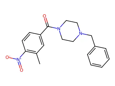 (4-Benzylpiperazin-1-yl)(3-methyl-4-nitrophenyl)methanone structure