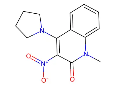 1-Methyl-3-nitro-4-(pyrrolidin-1-yl)-1,2-dihydroquinolin-2-one structure