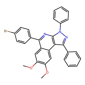 5-(4-bromophenyl)-7,8-dimethoxy-1,3-diphenyl-3H-pyrazolo[3,4-c]isoquinoline structure