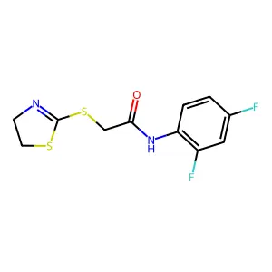 N-(2,4-Difluorophenyl)-2-(4,5-dihydro-1,3-thiazol-2-ylsulfanyl)acetamide structure