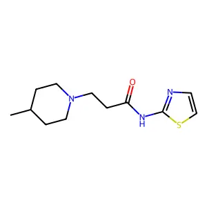 Propanamide, 3-(4-methyl-1-piperidyl)-N-(2-thiazolyl)- structure