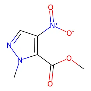 methyl 1-methyl-4-nitro-1H-pyrazole-5-carboxylate structure