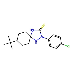 8-tert-Butyl-2-(4-chlorophenyl)-1,2,4-triazaspiro[4.5]decane-3-thione structure