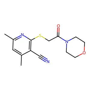 4,6-Dimethyl-2-{[2-(morpholin-4-yl)-2-oxoethyl]sulfanyl}pyridine-3-carbonitrile structure