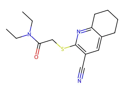 2-[(3-cyano-5,6,7,8-tetrahydroquinolin-2-yl)sulfanyl]-N,N-diethylacetamide structure