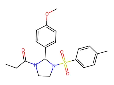 1-[2-(4-Methoxyphenyl)-3-(4-methylphenyl)sulfonylimidazolidin-1-yl]propan-1-one structure