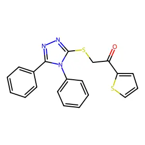 2-[(4,5-Diphenyl-1,2,4-triazol-3-yl)sulfanyl]-1-thiophen-2-ylethanone structure