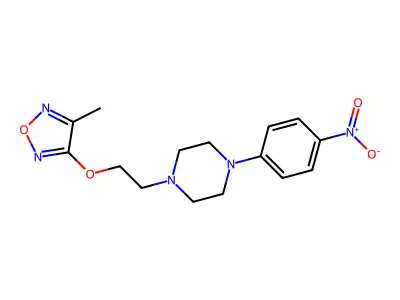 4-Methyl-3-{2-[4-(4-nitrophenyl)piperazinyl]ethoxy}-1,2,5-oxadiazole structure
