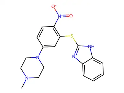 2-[5-(4-methylpiperazin-1-yl)-2-nitrophenyl]sulfanyl-1H-benzimidazole structure
