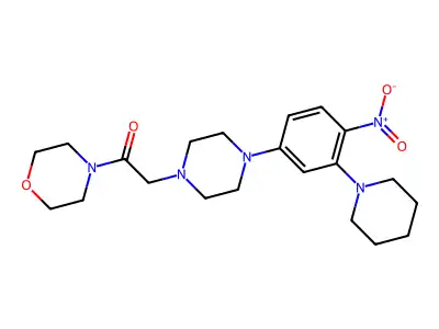 1-Morpholin-4-yl-2-[4-(4-nitro-3-piperidin-1-ylphenyl)piperazin-1-yl]ethanone structure