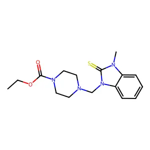 ethyl 4-[(3-methyl-2-sulfanylidenebenzimidazol-1-yl)methyl]piperazine-1-carboxylate structure