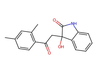 3-[2-(2,4-dimethylphenyl)-2-oxoethyl]-3-hydroxy-1H-indol-2-one structure
