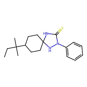 8-(2-Methylbutan-2-yl)-2-phenyl-1,2,4-triazaspiro[4.5]decane-3-thione structure