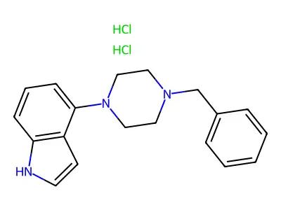 4-(4-benzylpiperazino)-1H-indole dihydrochloride monohydrate structure