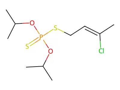 3-Chlorobut-2-enylsulfanyl-di(propan-2-yloxy)-sulfanylidene-lambda5-phosphane structure