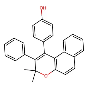 4-(3,3-Dimethyl-2-phenylbenzo[f]chromen-1-yl)phenol structure