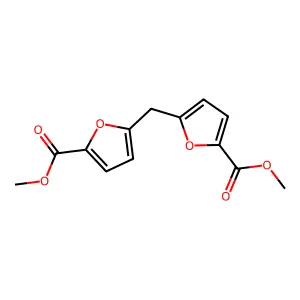 Methyl 5-{[5-(methoxycarbonyl)furan-2-yl]methyl}furan-2-carboxylate structure