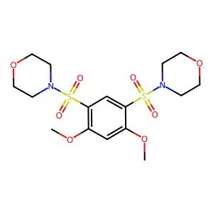 4-(2,4-Dimethoxy-5-morpholin-4-ylsulfonylphenyl)sulfonylmorpholine structure