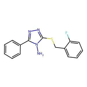 3-[(2-Fluorophenyl)methylthio]-5-phenyl-1,2,4-triazole-4-ylamine structure