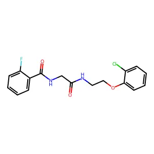 N-[2-[2-(2-chlorophenoxy)ethylamino]-2-oxoethyl]-2-fluorobenzamide structure