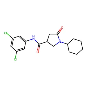 1-Cyclohexyl-N-(3,5-dichlorophenyl)-5-oxopyrrolidine-3-carboxamide structure