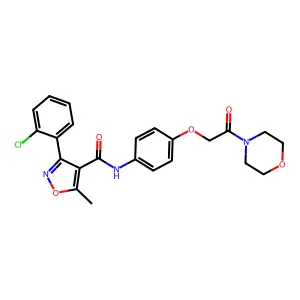3-(2-chlorophenyl)-5-methyl-N-[4-(2-morpholin-4-yl-2-oxoethoxy)phenyl]-1,2-oxazole-4-carboxamide structure