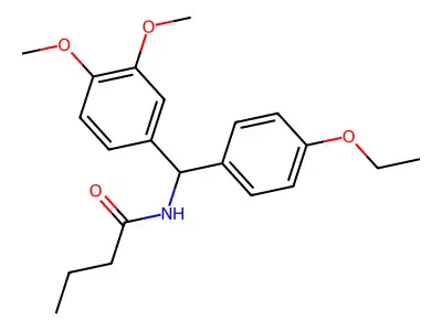 N-[(3,4-dimethoxyphenyl)(4-ethoxyphenyl)methyl]butanamide structure