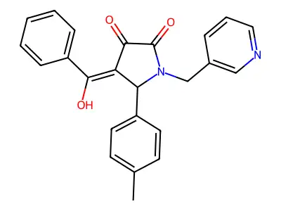 4-benzoyl-3-hydroxy-1-(pyridin-3-ylmethyl)-5-(p-tolyl)-1H-pyrrol-2(5H)-one structure