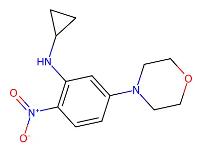 N-cyclopropyl-5-morpholin-4-yl-2-nitroaniline structure